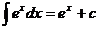 integral(e^x*dx) = e^x + c